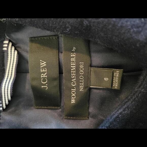 NWOT J Crew Size 6 navy blue wool cashmere coat by Nello Gori - Picture 6 of 8